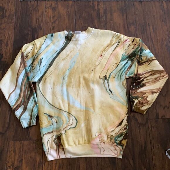Vintage Tultex Crewneck Tie dye sweatshirt size L amazing unique Like new - Picture 1 of 11